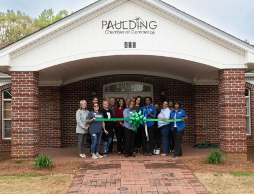 This photo is a Ribbon Cutting Event that was held at the Paulding County Chamber of Commerce for the PTA Council of Paulding County.