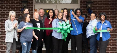 This photo is a Ribbon Cutting Event that was held at the Paulding County Chamber of Commerce for the PTA Council of Paulding County.
